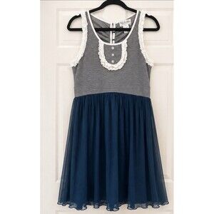 Matilda Jane Under the Stars Cher Dress Sz M Tulle Skirt Ruffle Shabby Chic Boho